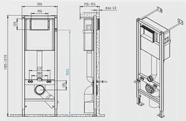 Унитаз подвесной Cersanit CITY CO DPL EO slim c инсталляцией VECTOR/кнопка PILOT белая
