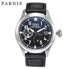 Parnis 47mm Automatic Watch Power Reserve Day Date Big Pilot Watch Man Luxury Wristwatch